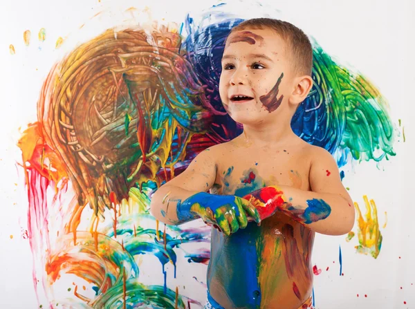 Entzückende Kindermalerei — Stockfoto