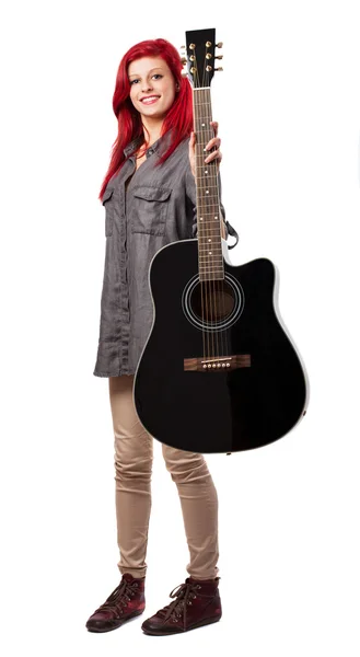 Woman holding guitar — Stock Photo, Image