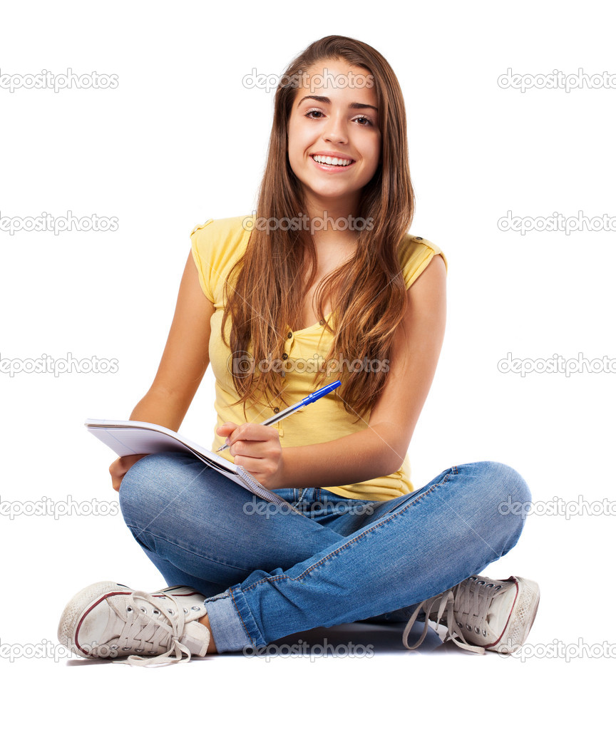 Woman doing homework