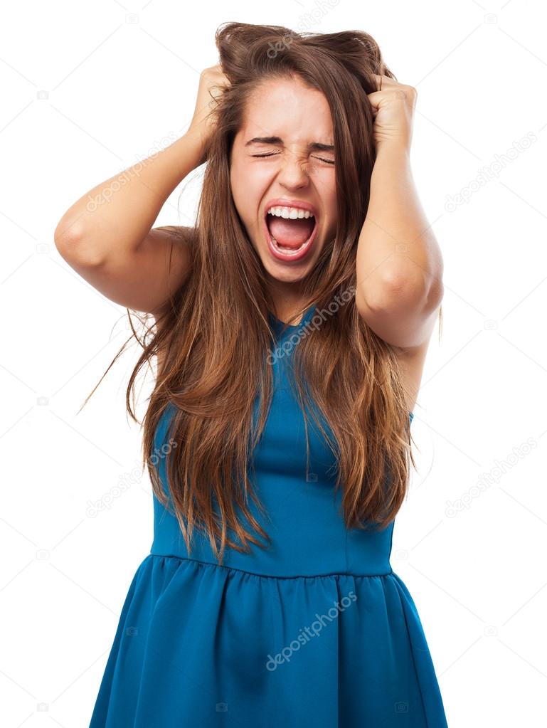 Young woman stressed