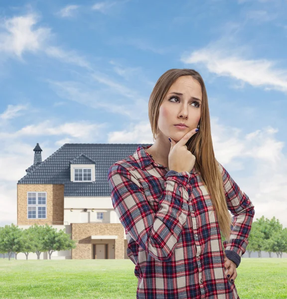 Woman with worried gesture — Stock Photo, Image