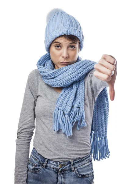 Woman with negative gesture — Stock Photo, Image