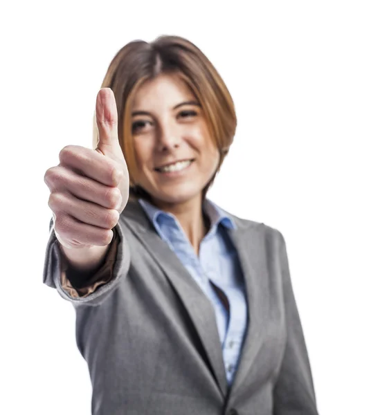 Executive woman doing okay sign — Stock Photo, Image