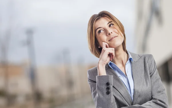 Glückliche Geschäftsfrau — Stockfoto