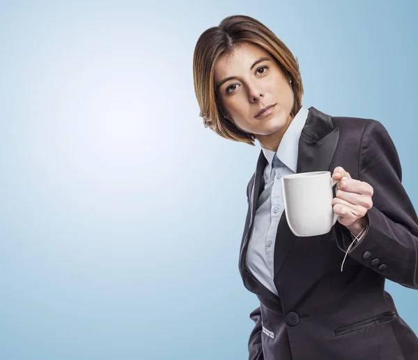 Donna d'affari con tazza — Foto Stock