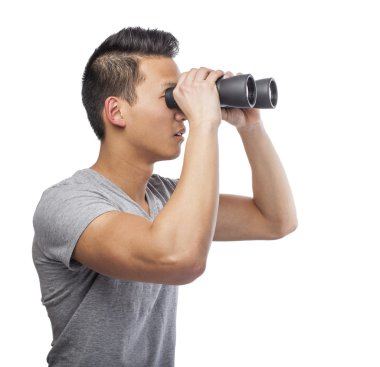 Dürbünle bakan adam