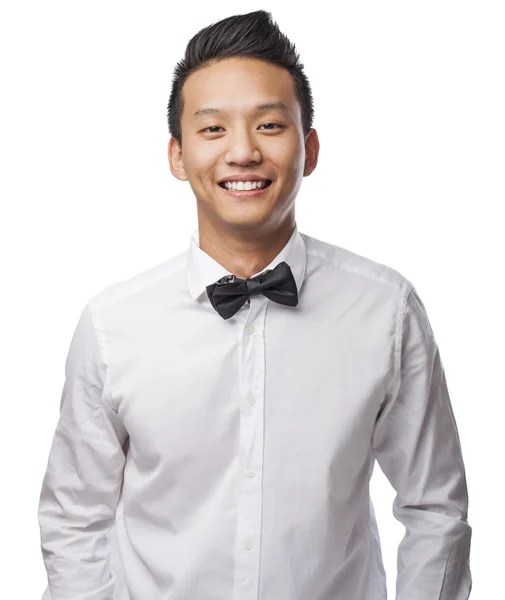 Man wearing shirt and bow — Stock Photo, Image