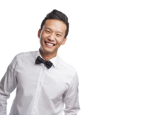 Man wearing shirt and bow — Stock Photo, Image