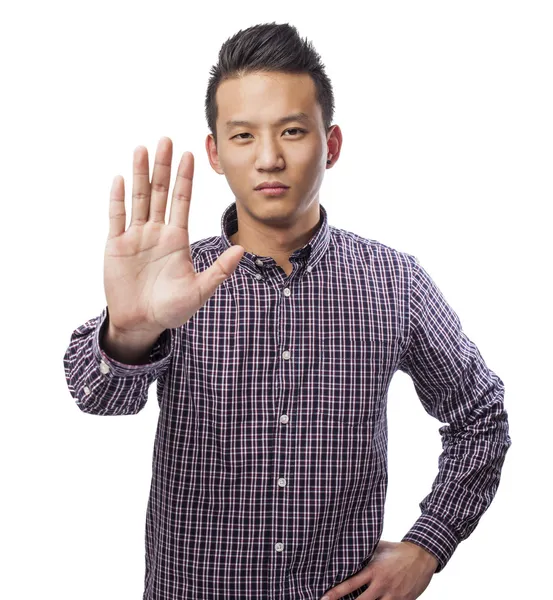 Man doing stop gesture — Stock Photo, Image