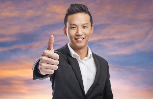 Business man with thumb up — Stock Photo, Image