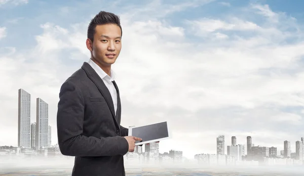 Business man using tablet — Stock Photo, Image