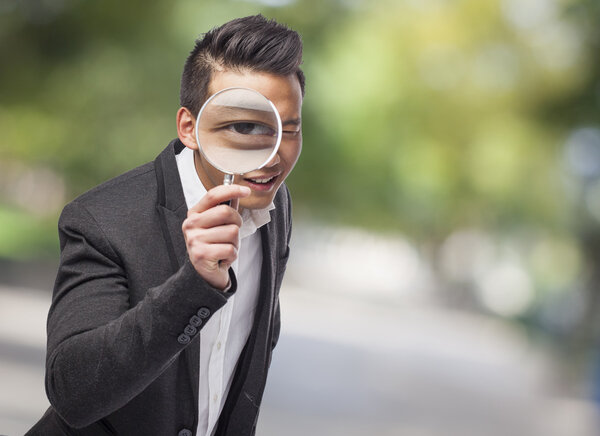 Man with magnifying glass