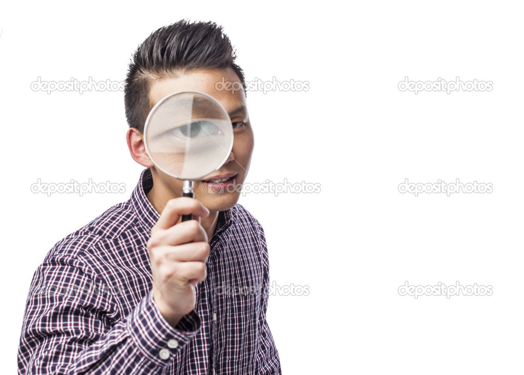 Man with magnifying glass