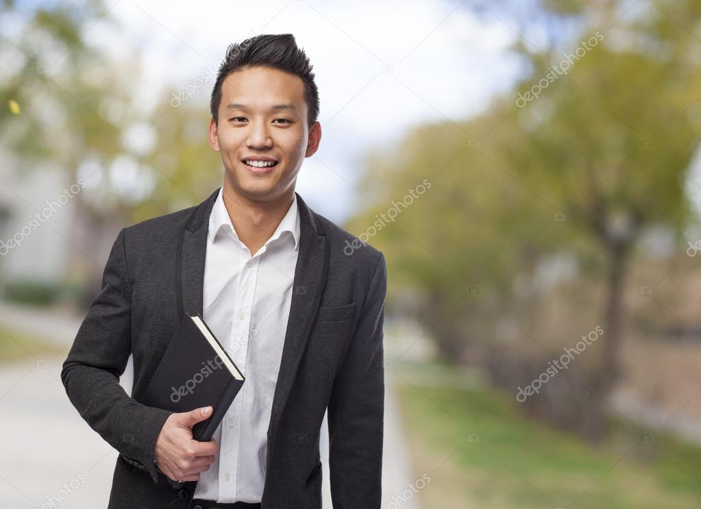 Man holding book