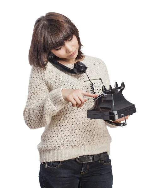 Woman talking on telephone — Stock Photo, Image