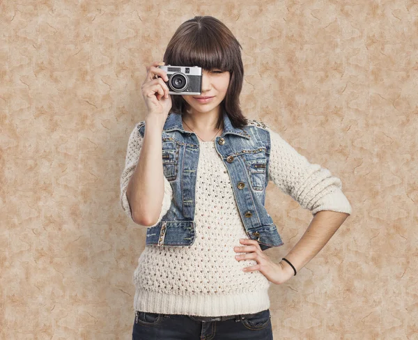 Frau fotografiert — Stockfoto