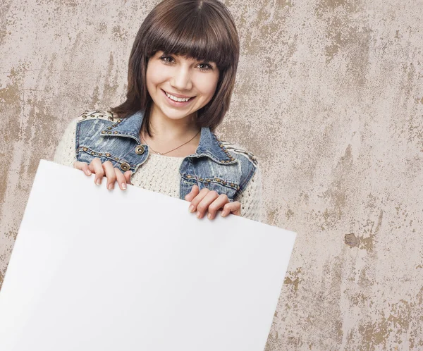 Kvinna anläggning banner — Stockfoto