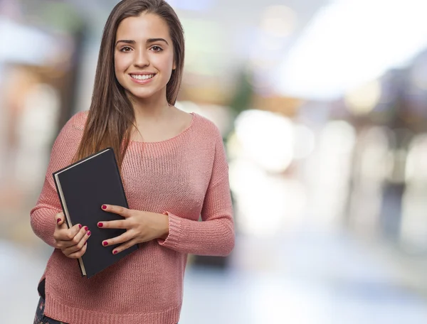 Donna che tiene libro — Foto Stock