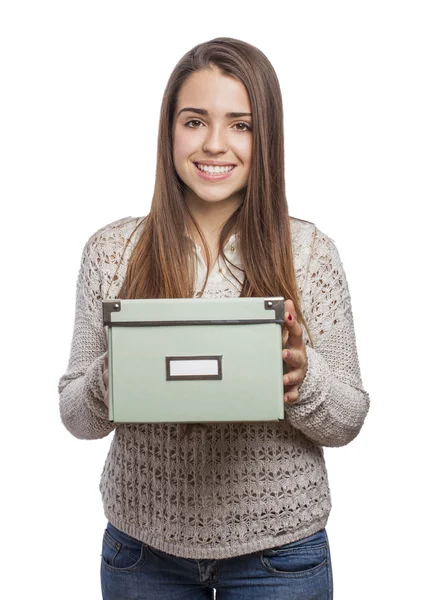 Kvinna anläggning box — Stockfoto