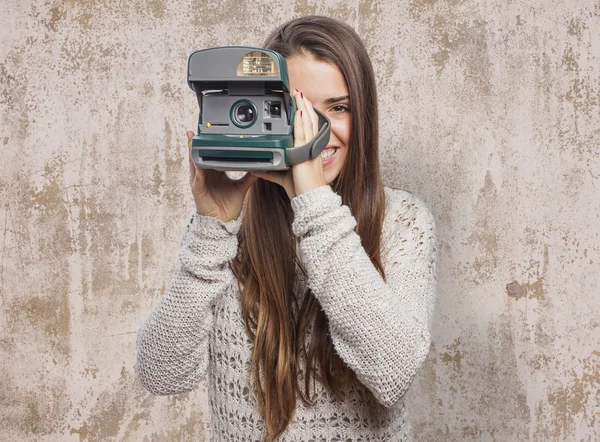 Woman taking photos — Stock Photo, Image