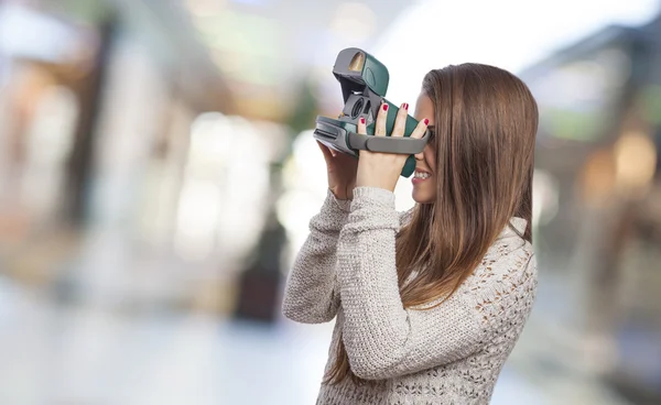 Mujer tomando fotos — Foto de Stock