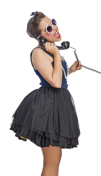 Frau am Telefon — Stockfoto