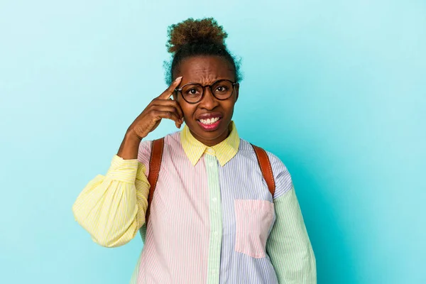 Young Student African American Woman Isolated Background Showing Disappointment Gesture — Stock Photo, Image