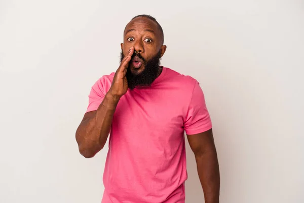 African American Man Beard Isolated Pink Background Saying Secret Hot — Stock Photo, Image