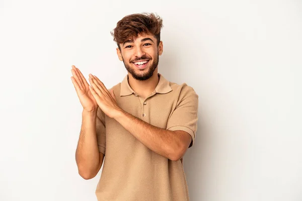 Young Mixed Race Man Isolated Grey Background Feeling Energetic Comfortable — Foto Stock