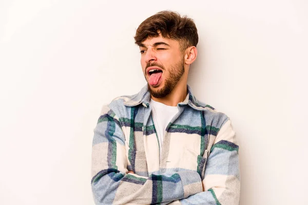 Beyaz Arka Planda Izole Edilmiş Genç Bir Spanyol Komik Dost — Stok fotoğraf