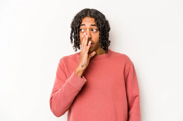 Young African American Man Isolated White Background Shouting Excited Front — Stock Photo, Image