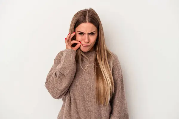 Jeune Femme Russe Isolée Sur Fond Blanc Célébrant Jour Spécial — Photo