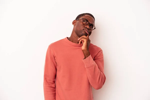 Young African American Man Isolated White Background Crying Unhappy Something — Stock Photo, Image