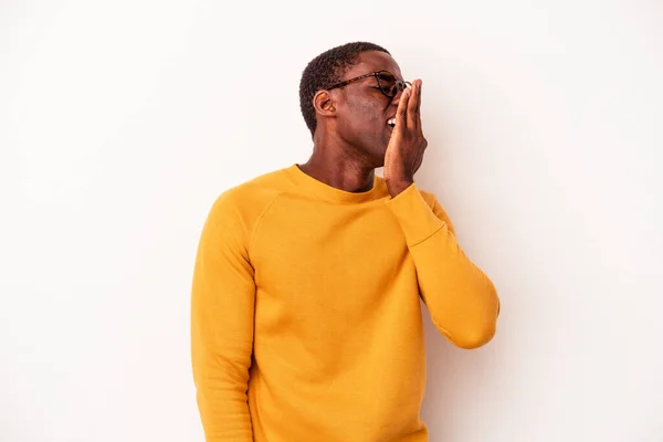Young African American Man Isolated White Background Laughing Happy Carefree — Stock Photo, Image