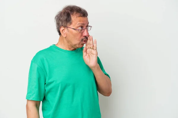 Middle Aged Indian Man Isolated White Background Being Shocked Because —  Fotos de Stock