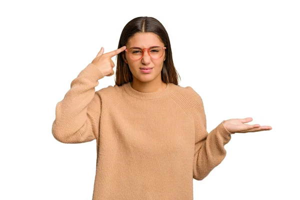 Young Indian Woman Isolated Cutout Removal Background Showing Disappointment Gesture — Stock Photo, Image