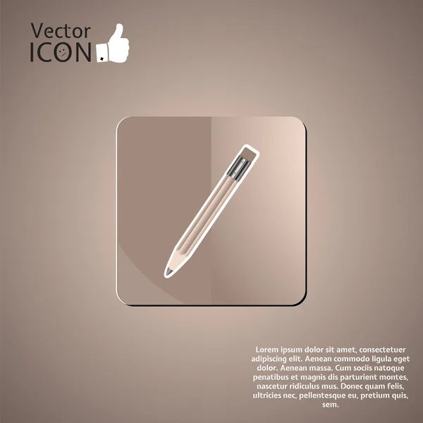 Bouton crayon sur le fond — Image vectorielle