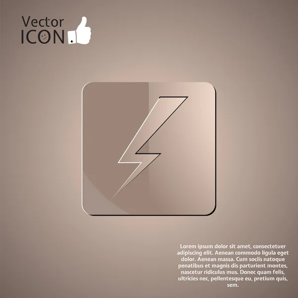Lightning Button on the Background. — Stock Vector