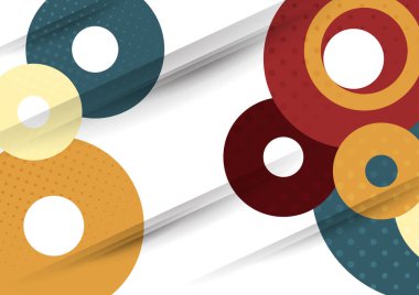 Geometrik modern arka planlar, soyut halka kalıpları, diskler. Tasarımın için şablon. Vektör illüstrasyonu