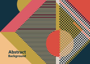Geometrik şekilli soyut poster. Modern arka plan. Eşsiz tasarımınız için modaya uygun grafik elementler. Vektör illüstrasyonu