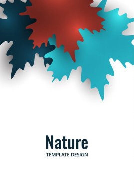 Yaratıcı akçaağaç yaprakları beyaz arka planda kırmızı ve mavi renklerde. Vektör tasarımı illüstrasyonu.