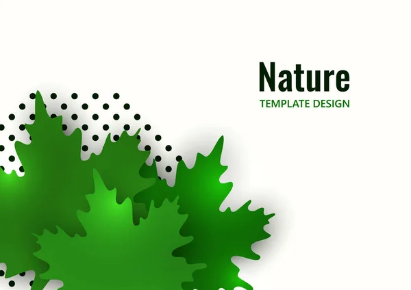 Green Maple Leaves White Background Summer Creative Design Vector Illustration — Stock Vector