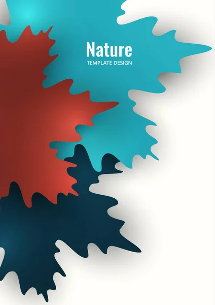 白い背景に赤と青の色で創造的なメープルの葉 ベクターデザインイラスト — ストックベクタ
