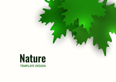 Beyaz arka planda yeşil akçaağaç yaprakları. Yazın yaratıcı tasarım. Vektör illüstrasyonu.