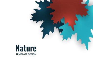 Yaratıcı akçaağaç yaprakları beyaz arka planda kırmızı ve mavi renklerde. Vektör tasarımı illüstrasyonu.