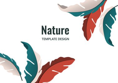 Beyaz arka planda renkli meşe yaprakları, dökülen yapraklar. Tasarımın için yaratıcı bir şablon. Vektör illüstrasyonu