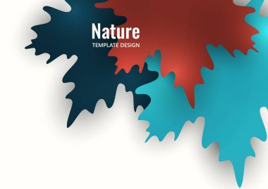 Yaratıcı akçaağaç yaprakları beyaz arka planda kırmızı ve mavi renklerde. Vektör tasarımı illüstrasyonu.