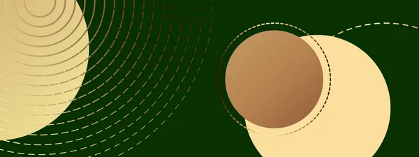 Abstrakte Goldene Kreise Linien Die Sich Auf Einem Grünen Hintergrund — Stockvektor