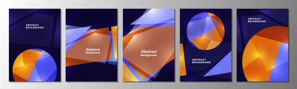 Juego Cartas Formas Geométricas Abstractas Círculo Formas Elegante Banner Para — Vector de stock