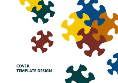 Parlak renk bulmacası, mesaj yeri olan bulmaca. Birlik fikri, takım çalışması fikri. Vektör illüstrasyonu